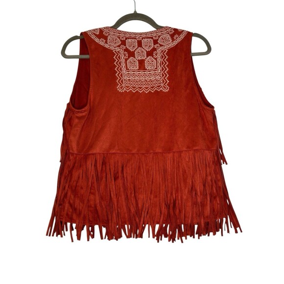 Honey Belle Fringe Embroidered Vest Boho Western Size Small - Picture 6 of 10